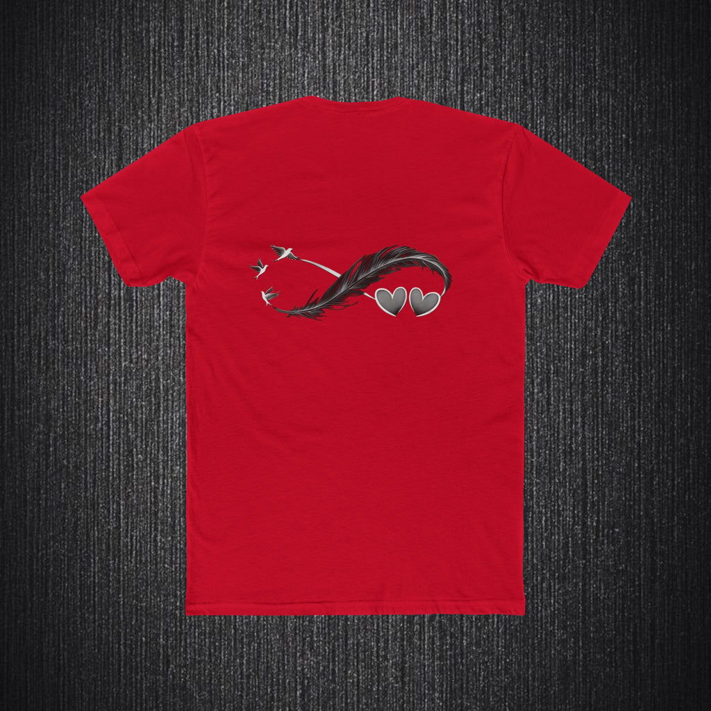 Feather Infinity Graphic Tee — Minimal Hearts & Birds Crewneck